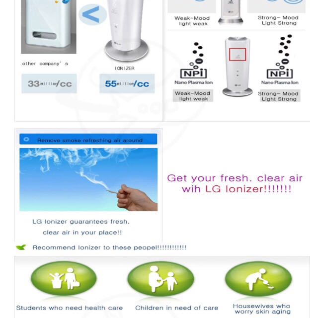 Plasma ioniser deals