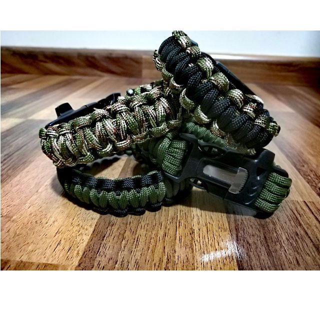 Military Army Camouflage paracord bracelet 4 in 1 (In stock) Army Green,  Green Black, Green Camouflage, Black Camouflage, Sports Equipment, Sports &  Games, Water Sports on Carousell