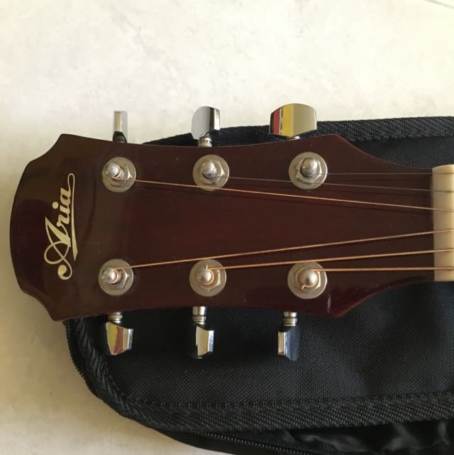 New Aria Acoustic Guitar With PS900 Pickup And Black Guitar Bag