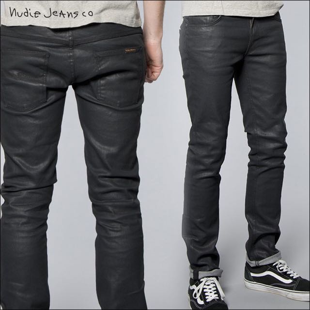 nudie jeans waxed black