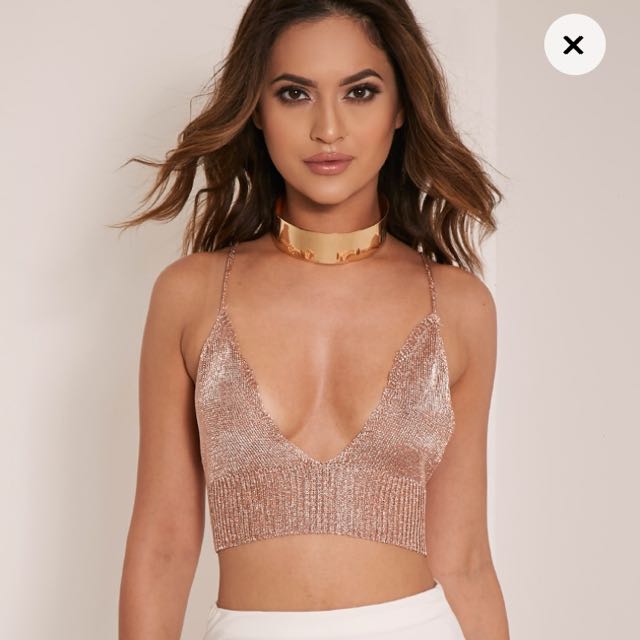 metallic bralette top