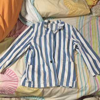 Blue Stripes Korean Coat Medium Size