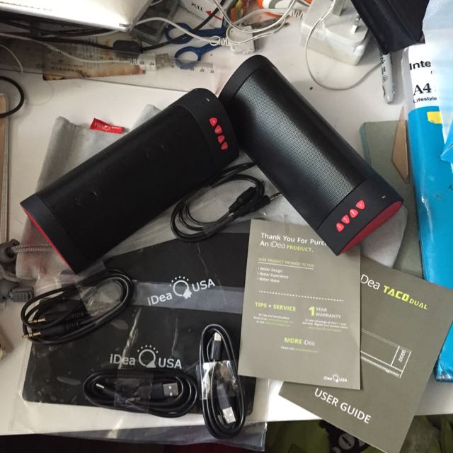 Taco dual bluetooth speakers top