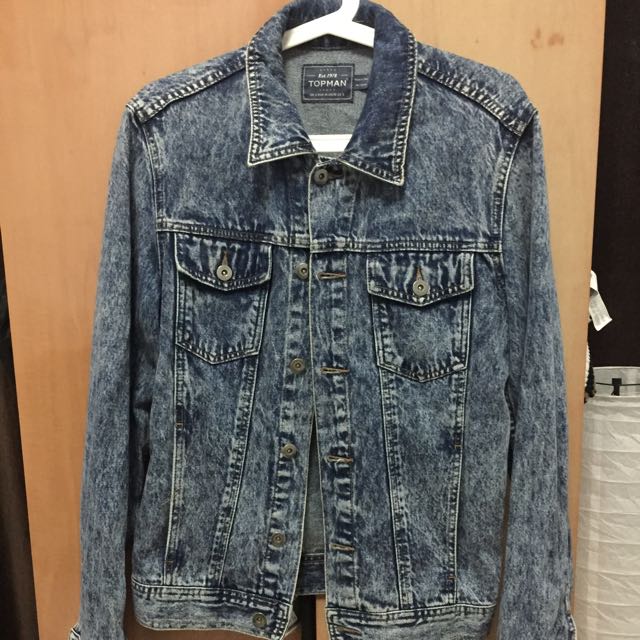 Topman Vintage Denim Jacket Men S Fashion On Carousell