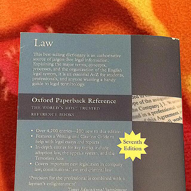 Oxford Law Dictionary Books Stationery On Carousell