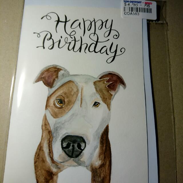 Pitbull Birthday Card Dog Hobbies Toys Stationery Craft Occasions Party Supplies On Carousell