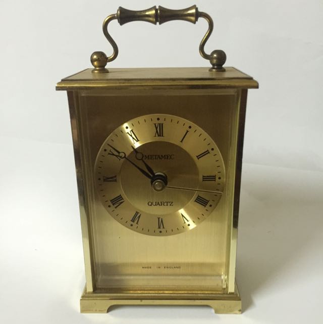Vintage England Metamec Quartz Carriage Clock, Furniture & Home Living