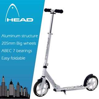 Head 205mm Big Wheels Alloy Scooter - White and silver