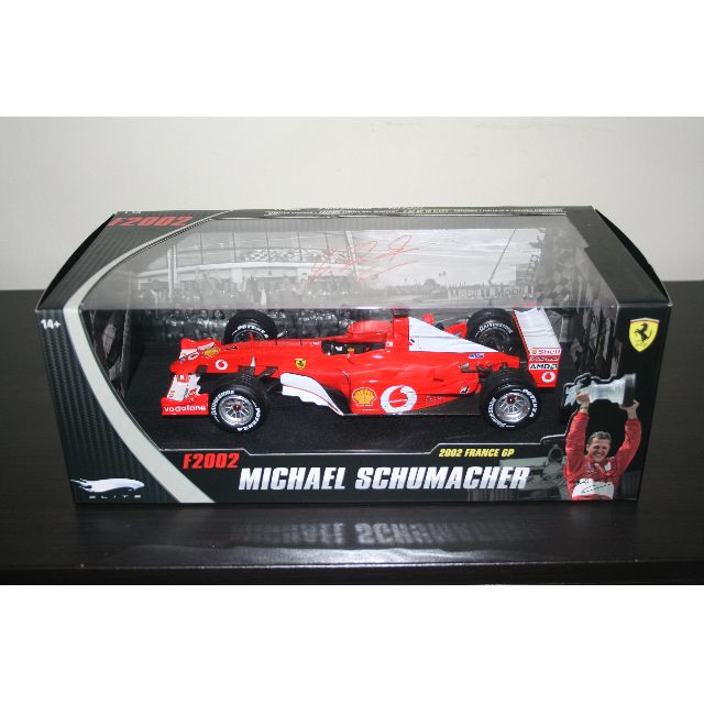 A collectible scale model Ferrari F2002 from Altaya F1
