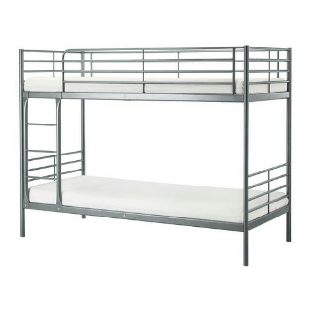 Ikea Bunk Bed (Almost New, Double Decker) Mattress Included