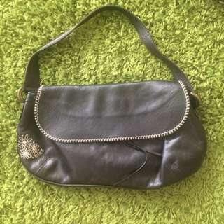 Black Leather Small Handbag