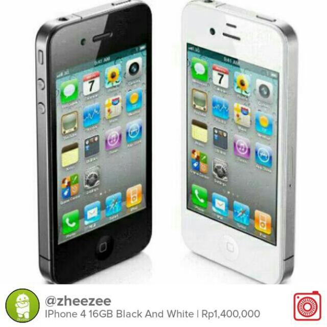 Iphone 4 32gb Black And White Telepon Seluler Tablet Di Carousell
