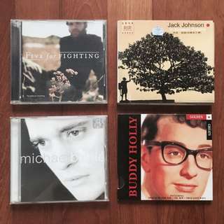 CDs! Michael Buble, Jack Johnson, French, Five For Fighting, Alegria!