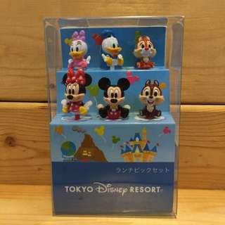 Disney 東京迪士尼 米奇 米妮 奇奇 蒂蒂 唐老鴨 黛絲 水果叉六支一組