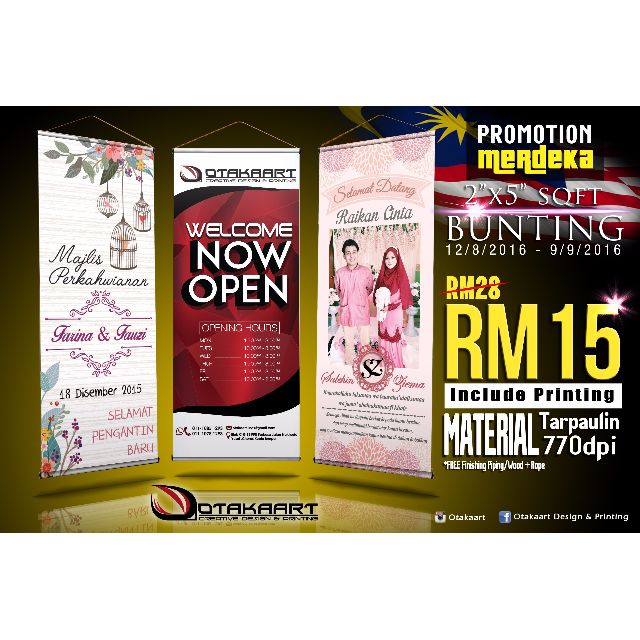 Bunting Printing Promotion Design Craft Others On Carousell