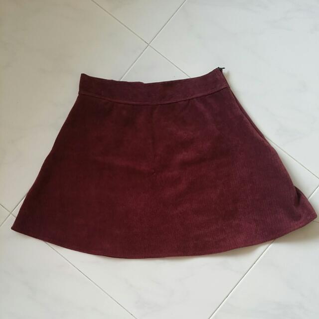 maroon circle skirt