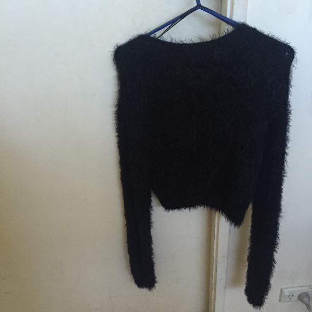 Missguided Fluffy Black Jumper ONLY 5 MUST GO Women s Fashion on Carousell