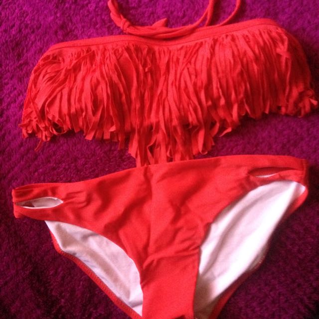 red tassel bikini