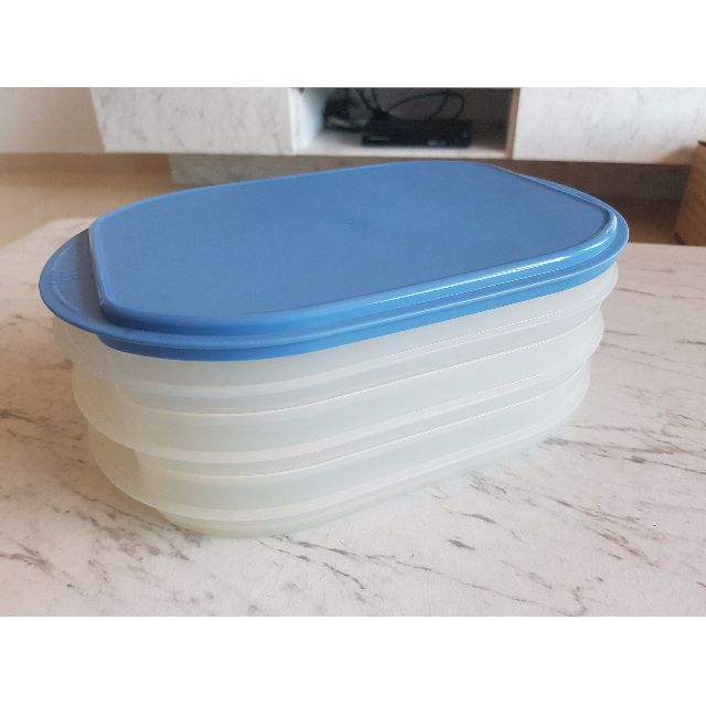 Authentic TupperWare, Container (Category: Water Purifers & Dispensers) located in Singapore. Submitted by jtmr93 (Listing ID 63796547, Image 1). Description: Brand New Authentic TupperWare, Container Box Dimension (estimate measurement) *Each stack - Length: 21.5cm - Width: 15.5cm - Height: 3.5cm Suitable for using as storage (Example: candy, spices, beans, fish, nuts etc.).