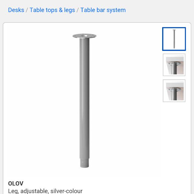 Ikea Adjustable Table Legs, Furniture & Home Living, Furniture, Tables ...