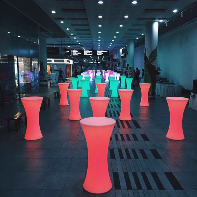 led cocktail tables for rent