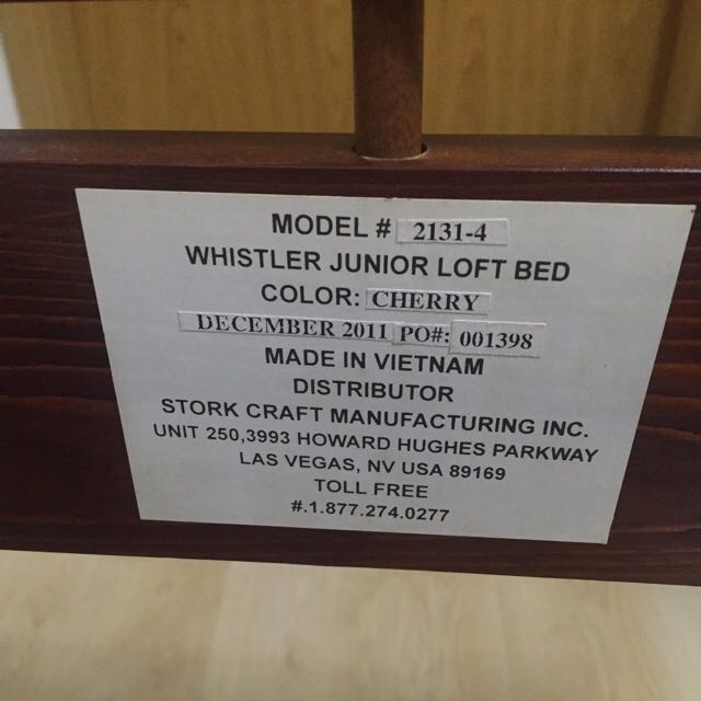 Whistler junior top loft bed