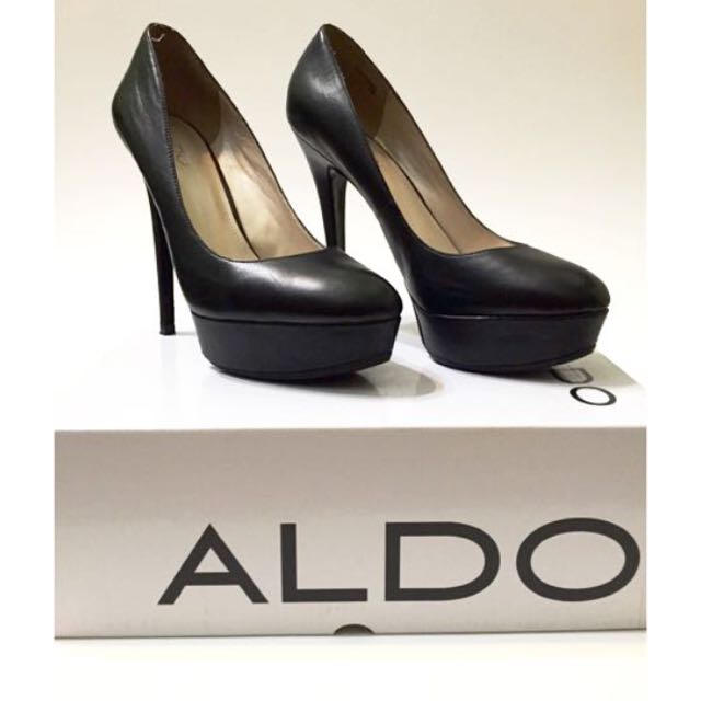 aldo black platform heels