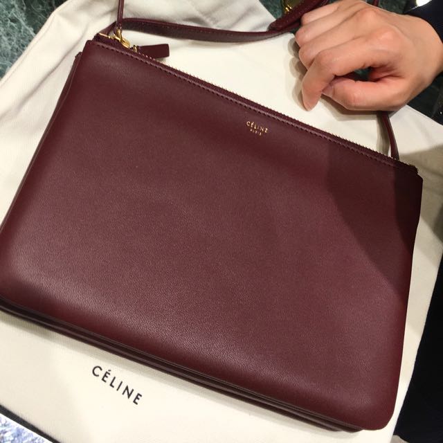 Celine discount trio burgundy