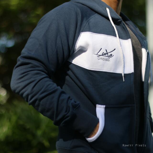 INSTOCK Gymshark Luxe Hoodie Blue Men s Fashion Tops Sets Hoodies on Carousell