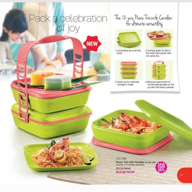 Po Tupperware Picnic Trio With Cariolier 1 6l Home Appliances On