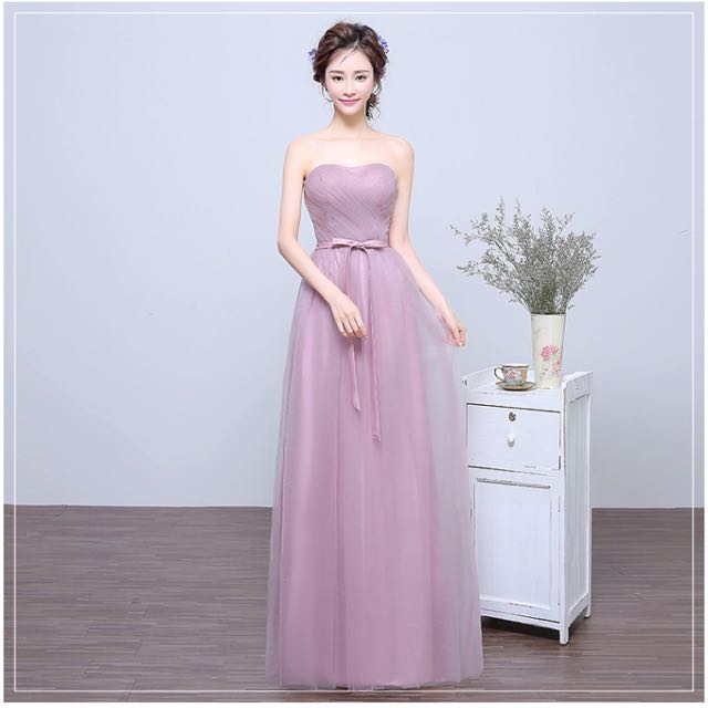 Purplish-pink Gown / Long Dress, Women 