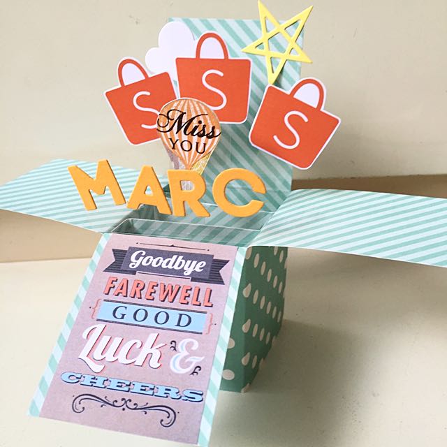 farewell and good bye good luck and cheers handmade pop up