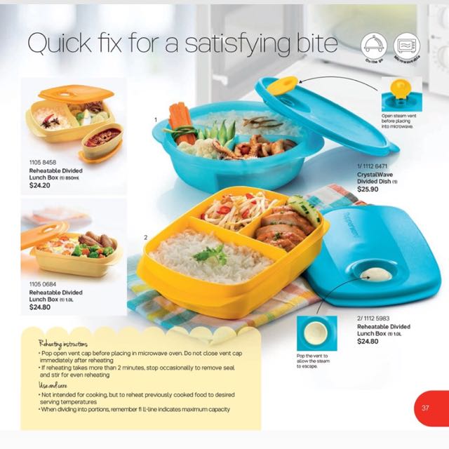 Reheatable Divided Lunch Box (1) 1.0L