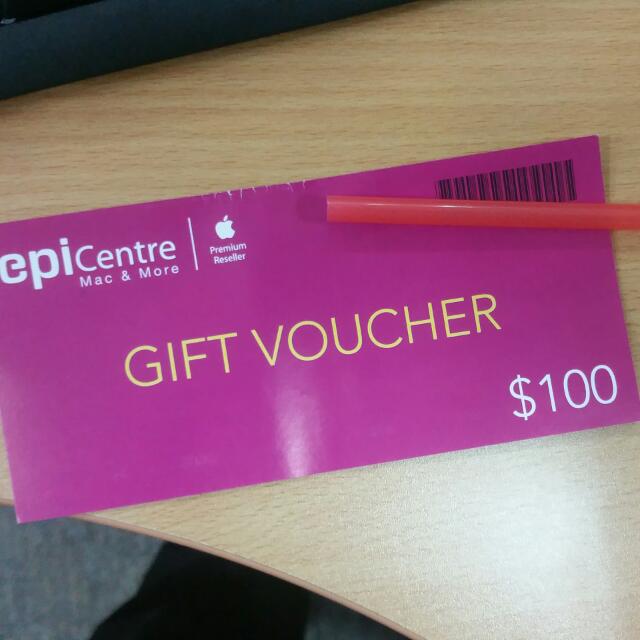 EPIC centre Gift Voucher 100, Tickets & Vouchers, Vouchers on Carousell