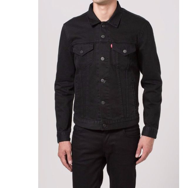 LEVIS Black Denim Jacket, Men's Fashion, Bottoms, Jeans on Carousell