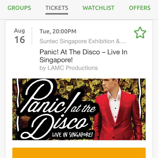 Panic Pre-sale Standing Ticket, Tickets &amp; Vouchers, Event Tickets on Carousell