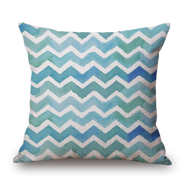 Stock Beach Wave Chevron Blue Modern Scandinavian Home Decor