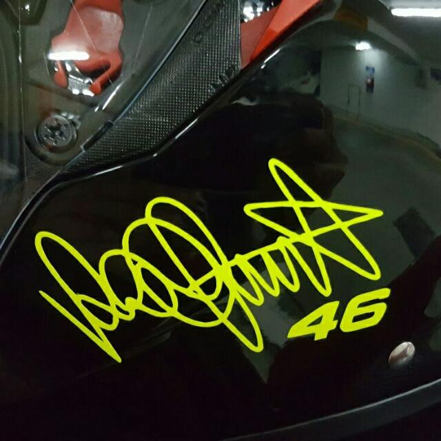 Valentino Rossi In Yellow Decal By Getmi_decalz, Car Accessories on Carousell
