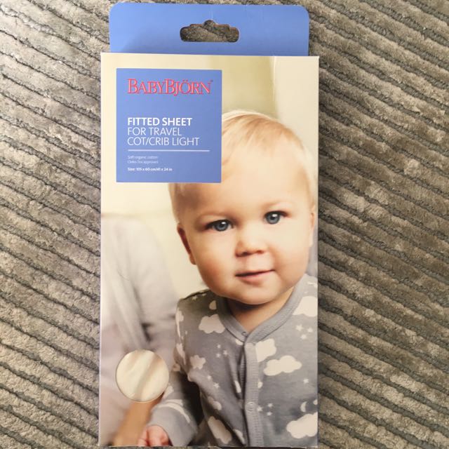 Silver Fitted Sheet Bundle Pack BABYBJORN Travel Crib Light