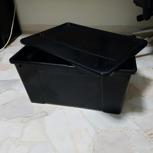 Ikea SAMLA Plastic Storage Box With Lid, Furniture & Home Living, Home