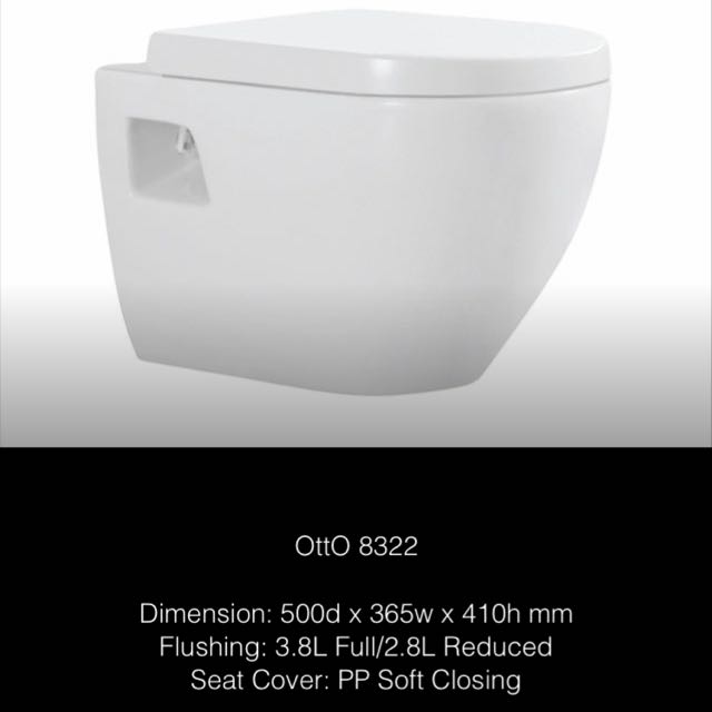 OTTO Wall Hung Toilet Bowl New In Box, Furniture & Home Living, Bathroom & Kitchen Fixtures on