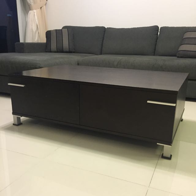 Dark Brown Coffee Table W 4 Drawers Furniture On Carou - Dark Grey Coffee Table With Drawers Dark Brown Coffee Table W 4 Drawers Furniture On Carou - Dark Grey Coffee Table With Drawers