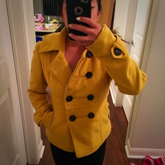 yellow fall coat