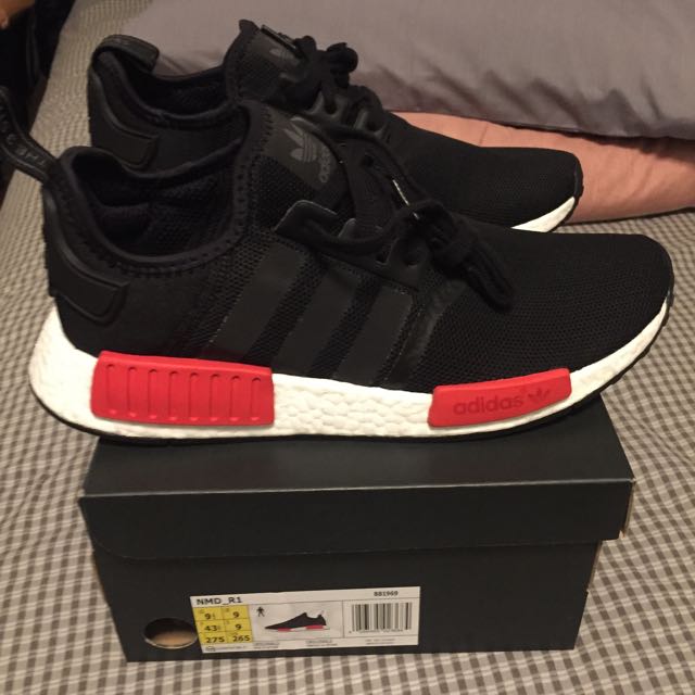 Adidas NMD Bred (black And Red Uk9), Men's Fashion, Footwear, Sneakers on Carousell