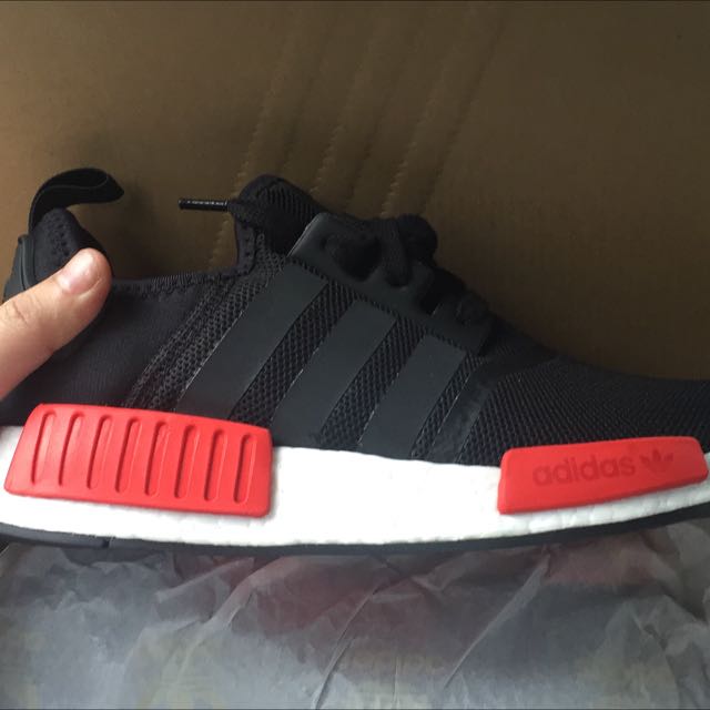 Adidas NMD R1 Bred (black And Red Uk9), Men's Fashion, Footwear, Sneakers  on Carousell