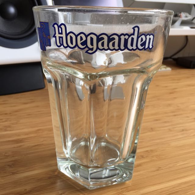 Hoegaarden Beer Big Large Heavy Mug Thick Glass Full One 1 Pint New, TV