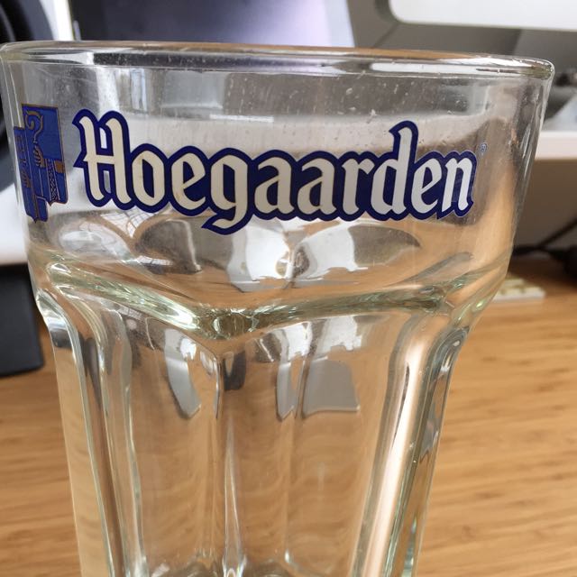 Hoegaarden Beer Big Large Heavy Mug Thick Glass Full One 1 Pint New, TV