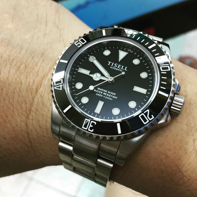 SOLD Tisell Marine Diver Blue Dial No Date Automatic 41 OFF