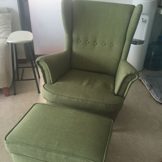 Ikea Strandmon Armchair And Strandmon Footstool Green Furniture