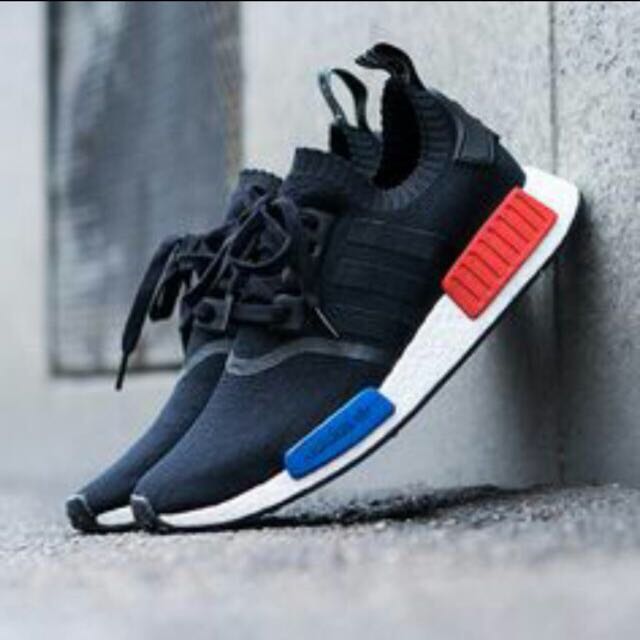 INSTOCKS INSPIRED ADIDAS NMD BLACK RED BLUE 39, Men's Fashion, Footwear, on Carousell
